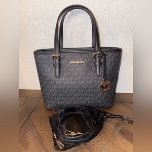 Michael Kors Gray and Black Monogram Tote